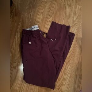 Marvella Burgundy Scrub Pants Size Small
